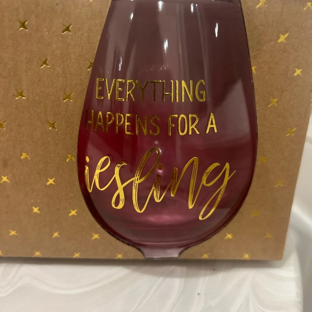 Vino Umbre Pink Stemless Wine Glasses Riesling, Prosecco ,Merlot & Blush GIFT